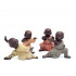 Chinese Kung Fu Monk Ceramic Miniature Statue, Orange Decorative Figurine