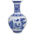 Three Men Collecting Chinese Blue and White Porcelain Vases, 13 inches