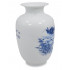 Ancient Waterside Village Blue and White Porcelain Flower Vase, 9 Inch Melon Shaped
