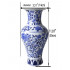 Peach blossom pattern blue and white porcelain vase, 13 inches, fishtail vase