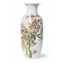 Bird on Peach Blossom Famille Rose Porcelain Tall Flower Vase, 15 Inches, Rouleau Vase