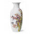 Birds on Peach Blossom Porcelain Tall Vase, 15 Inches, Soft Dew Rose Vase