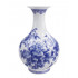 Peony and Blue and White Porcelain Vase, Chinese Bottle Shape