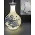 Peony and Blue and White Porcelain Vase, Chinese Bottle Shape
