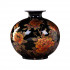 Handmade Black Porcelain Crystal Glaze Ceramic Vase with Shiny Pink Rose Design
