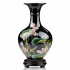 9.45-inch Chinese-style ceramic vase with base, featuring a beautiful lotus painting in black, a classic artistic home decoration