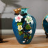 Classical Decorative Ceramic Vase Set of 3 Chinese Vases for Home Decoration (Water Blue)