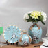  Classical and Luxurious Set of 3 Vintage Ceramic Vases for Home Decor (Blue)