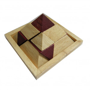Wooden Puzzles Chinese Interlock Kongming Luban Lock Brain Teaser Kids Adult Toy Pyramid
