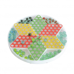 Chinese Checkers Toy: Glass Beads + Plastic Board