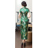 Ladies' Green Traditional Chinese Chrysanthemum Qipao Long Dress