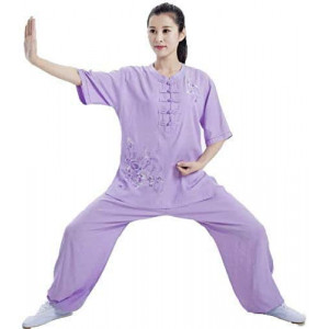 Women's Embroidered Linen Cotton Tai Chi Suit