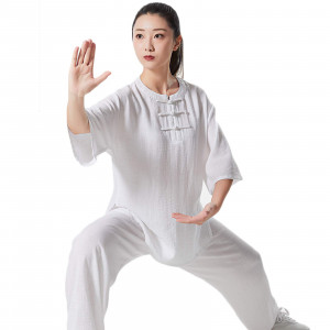 Women's Summer Linen Tai Chi Uniform Set, Traditional Chinese Style