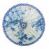 Rainproof Handmade Chinese Oiled Paper Umbrella Parasol 33" Blue & White Flowers