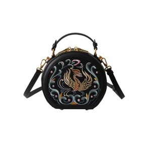 Ethnic Embroidered Round Handbag - Chinese Style Single-shoulder Crossbody Bag   