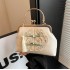 Embroidered Hook Clasp Satin Handheld Bag - Elegance Redefined
