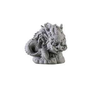 Adorable Miniature Dragon Holding Stone Green Sandstone Ornament