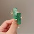 Antique-style Bamboo Brooch for Women, Elegant Green Crystal Corsage