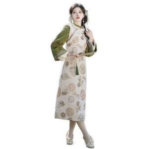 National style retro improved and thickened vest qipao