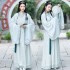 Hanfu Wei Jin style cross necked embroidered long sleeved waist length skirt