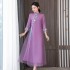 Chinese style embroidery improved qipao tea dress