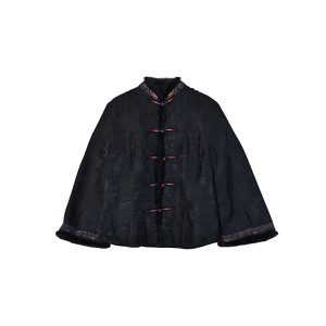 Embroidered thickened cotton jacket, Chinese short jacket