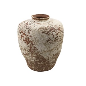 Wabi-Sabi Style Coarse Pottery Flower Vase Chinese Vintage Pottery Jar Distressed