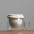 Hand-Painted Landscape Tea Cup Tea Water Separator Glass