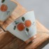 Hand-Painted Persimmon Ceramic Underglaze Color Ice Crack Glaze Bamboo Hat Small Tea Cup