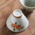 Hand-Painted Persimmon Ceramic Underglaze Color Ice Crack Glaze Bamboo Hat Small Tea Cup