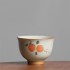 Hand-Painted Persimmon Tea Cup Ceramic Underglaze Color Ge Kiln Ice Crack Tea Bowl