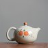 Hand-Painted Persimmon Ceramic Ice Crack Glaze Tea Pot