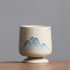 Hand-Painted Landscape Tea Cup Ceramic High-Temperature Underglaze Color Large Tea Bowl