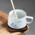 Landscape Ceramic Underglaze Color Coffee Cup with Spoon