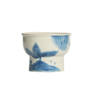 Blue and White Landscape Vegetable Ash Ceramic Tea Cup