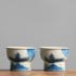 Blue and White Landscape Vegetable Ash Ceramic Tea Cup