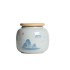 Hand-painted Landscape Small Tea Canister with Bamboo Lid Ceramic Infuser