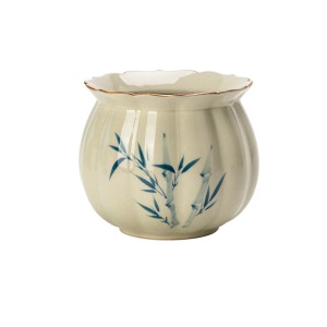 Hand-painted Bamboo Vegetable Ash Tea Leaf Container