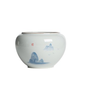 Hand-painted Landscape Vegetable Ash Tea Dregs Pot