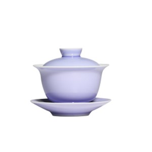 Thin-walled Ceramic Three Talent Lid Bowl Tea Set