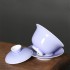 Thin-walled Ceramic Three Talent Lid Bowl Tea Set