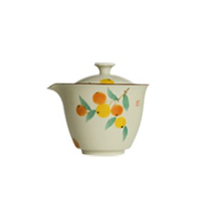 Hand-painted Loquat Vegetable Ash Teapot