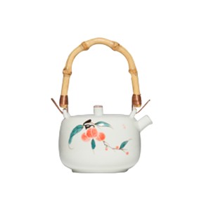 Hand-painted Lychee Ceramic Teapot