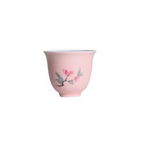 Hand-painted Morning Glory Ceramic Pink Small Tea Cup