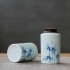 Hand-painted Celadon Bamboo Small Tea Canister