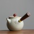 Hand-painted Persimmon Teapot Side Handle Pot