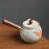 Hand-painted Persimmon Teapot Side Handle Pot