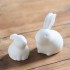 2 White Porcelain Cute Little Rabbit Tea Pets