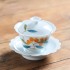 Hand-painted Loquat Celadon Three Talent Lid Bowl