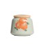 Hand-painted Persimmon Tea Canister with Sealed Jar